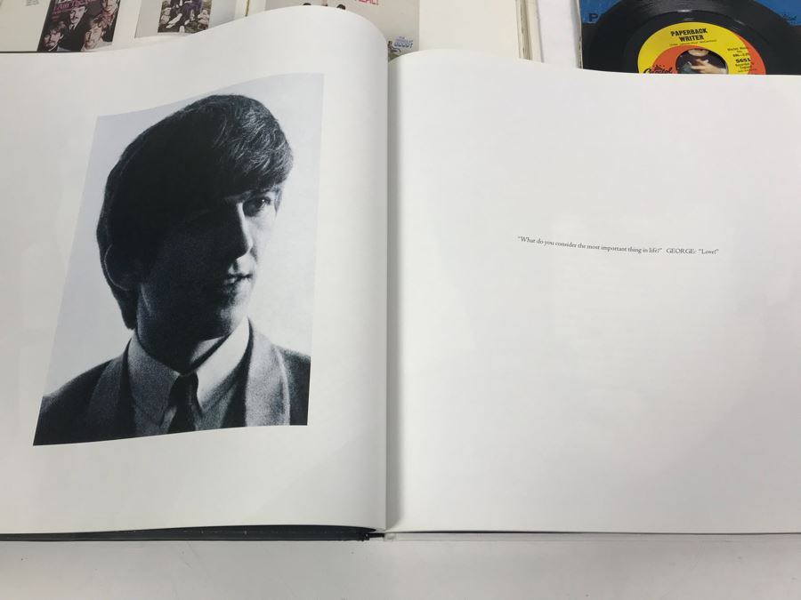 (2) Beatles Coffee Table Books: The Beatles A Private View Robert Freeman And The Beatles Forever Nicholas Schaffner And Capital Records 45 Paperback Writer And Rain Record [Photo 12]