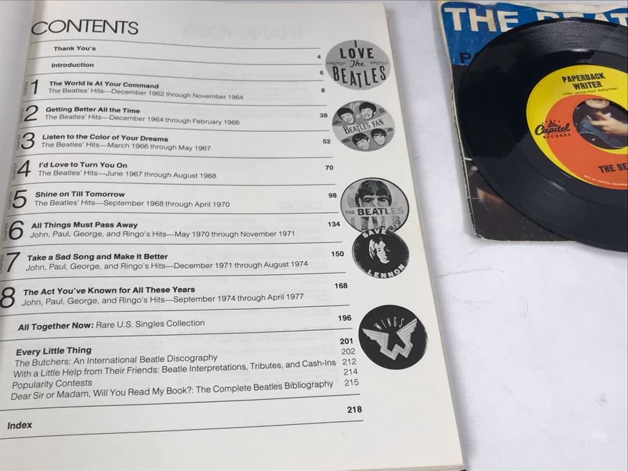 (2) Beatles Coffee Table Books: The Beatles A Private View Robert Freeman And The Beatles Forever Nicholas Schaffner And Capital Records 45 Paperback Writer And Rain Record [Photo 8]