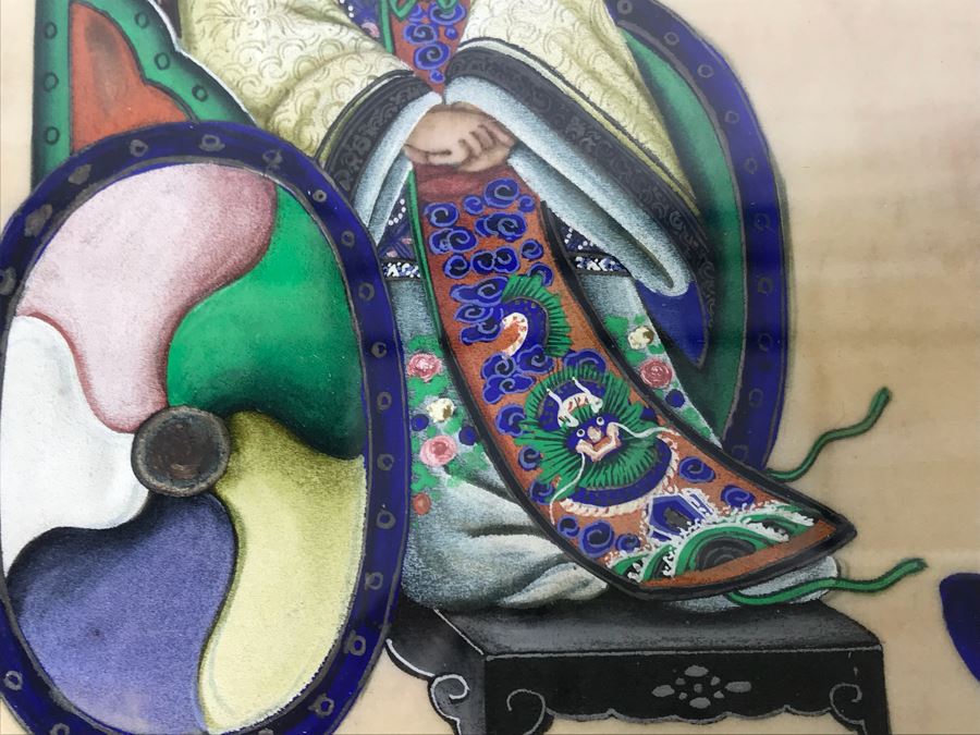 Set Of (4) Original Framed Chinese School Paintings Each 12' X 14' [Photo 12]