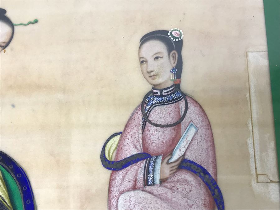 Set Of (4) Original Framed Chinese School Paintings Each 12' X 14' [Photo 13]