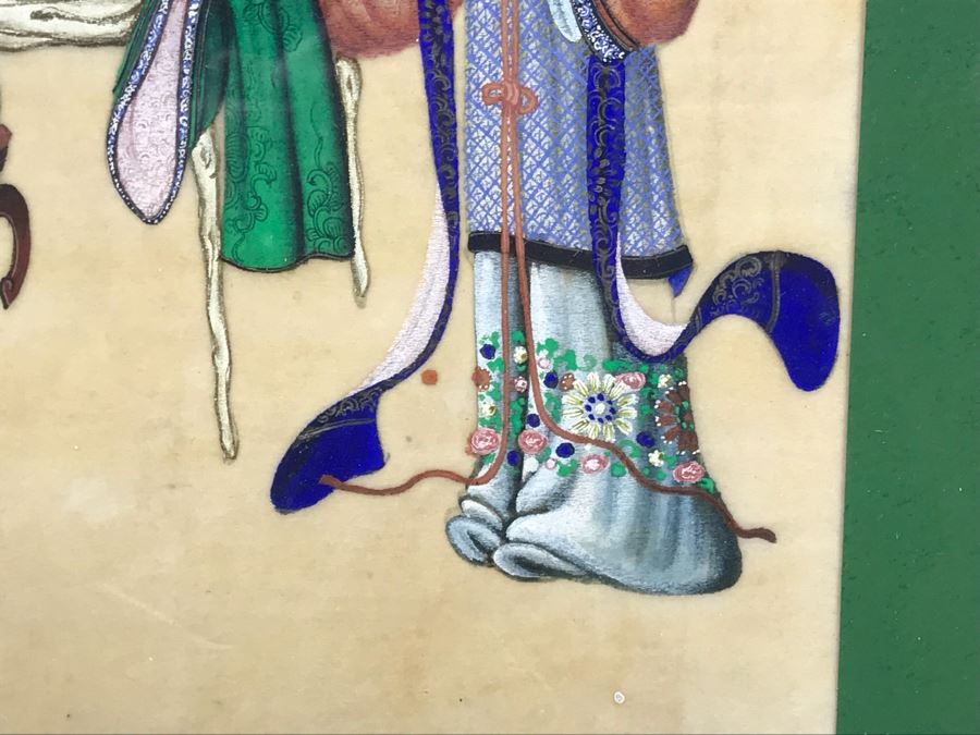 Set Of (4) Original Framed Chinese School Paintings Each 12' X 14' [Photo 23]