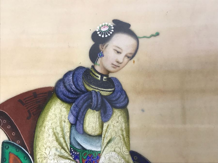 Set Of (4) Original Framed Chinese School Paintings Each 12' X 14' [Photo 11]