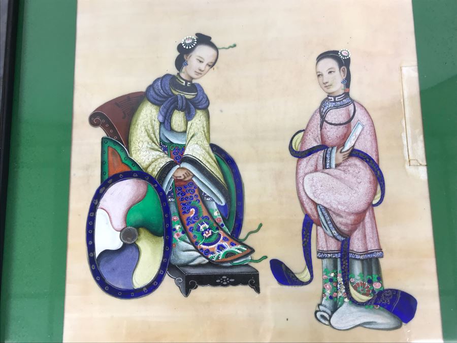 Set Of (4) Original Framed Chinese School Paintings Each 12' X 14' [Photo 10]