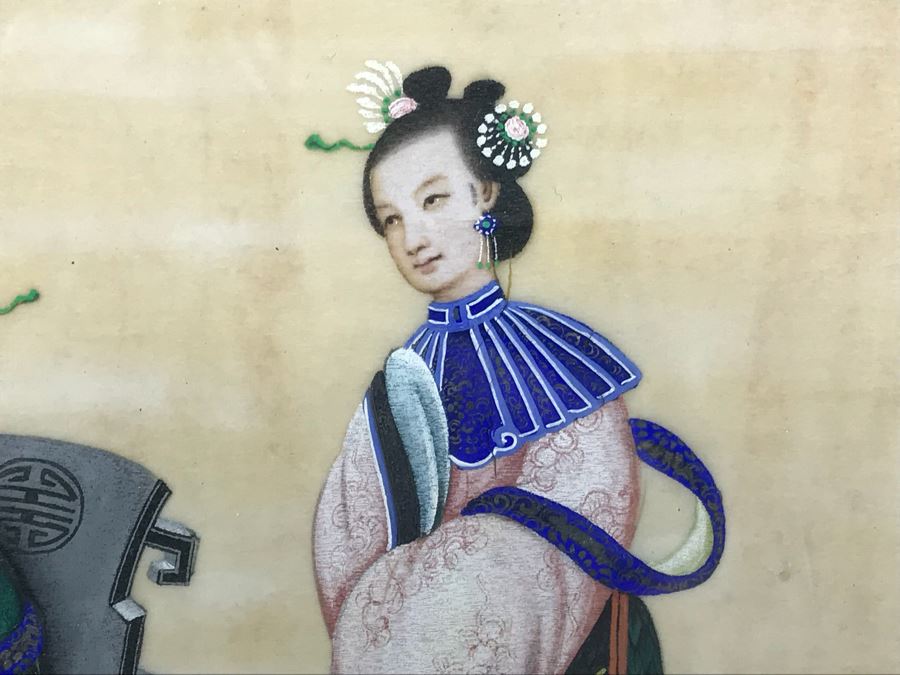 Set Of (4) Original Framed Chinese School Paintings Each 12' X 14' [Photo 18]