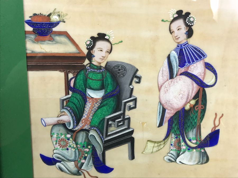 Set Of (4) Original Framed Chinese School Paintings Each 12' X 14' [Photo 15]