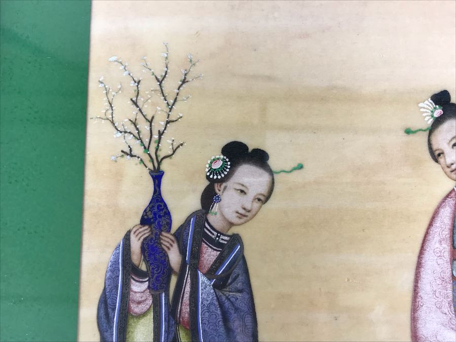 Set Of (4) Original Framed Chinese School Paintings Each 12' X 14' [Photo 5]