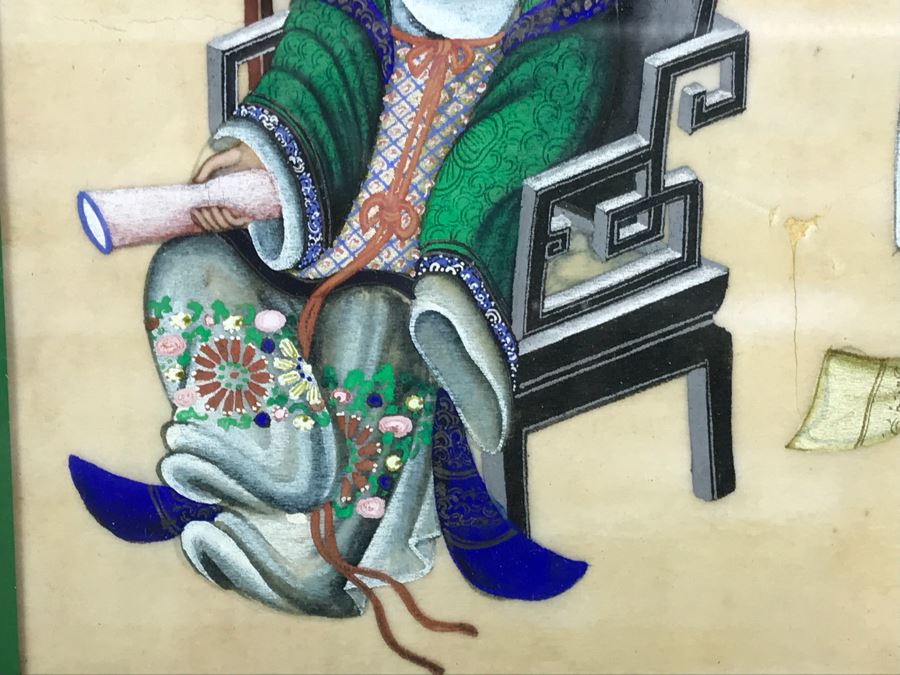 Set Of (4) Original Framed Chinese School Paintings Each 12' X 14' [Photo 17]