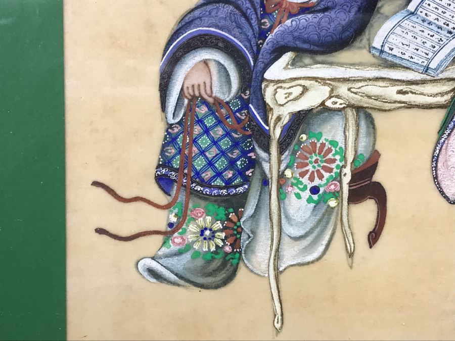 Set Of (4) Original Framed Chinese School Paintings Each 12' X 14' [Photo 24]