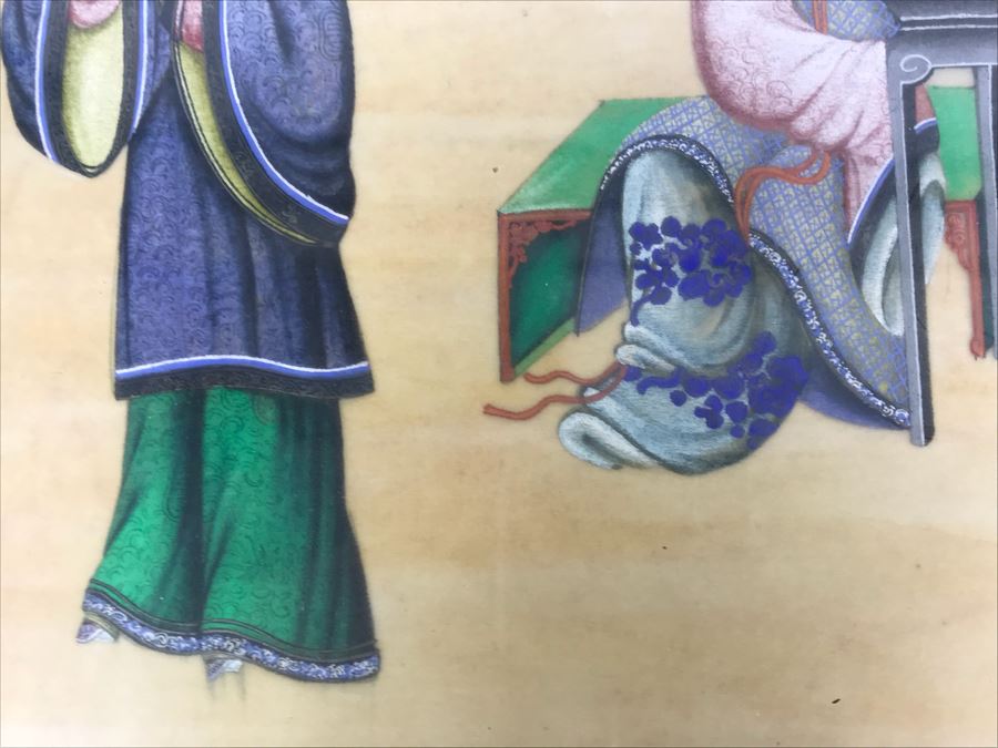 Set Of (4) Original Framed Chinese School Paintings Each 12' X 14' [Photo 6]