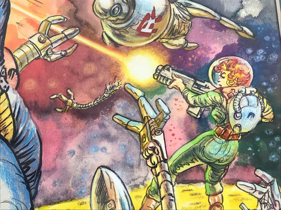 JUST ADDED - Original Science Fiction Artwork Of Kelly Freas From Comic Con International Art Show (Starting Bid Was $1,000 At Comic Con Art Show) 16' X 20' [Photo 11]