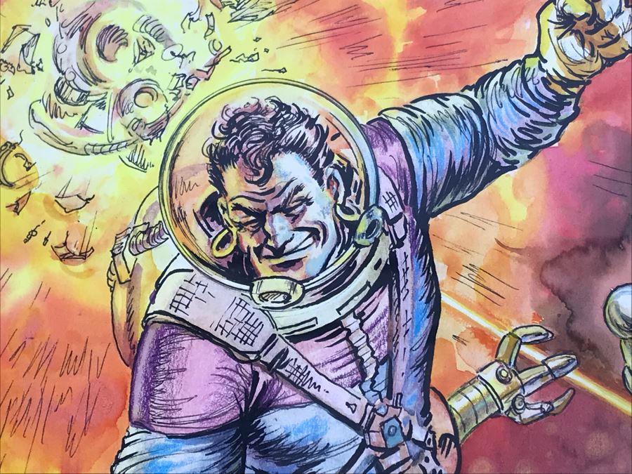 JUST ADDED - Original Science Fiction Artwork Of Kelly Freas From Comic Con International Art Show (Starting Bid Was $1,000 At Comic Con Art Show) 16' X 20' [Photo 8]