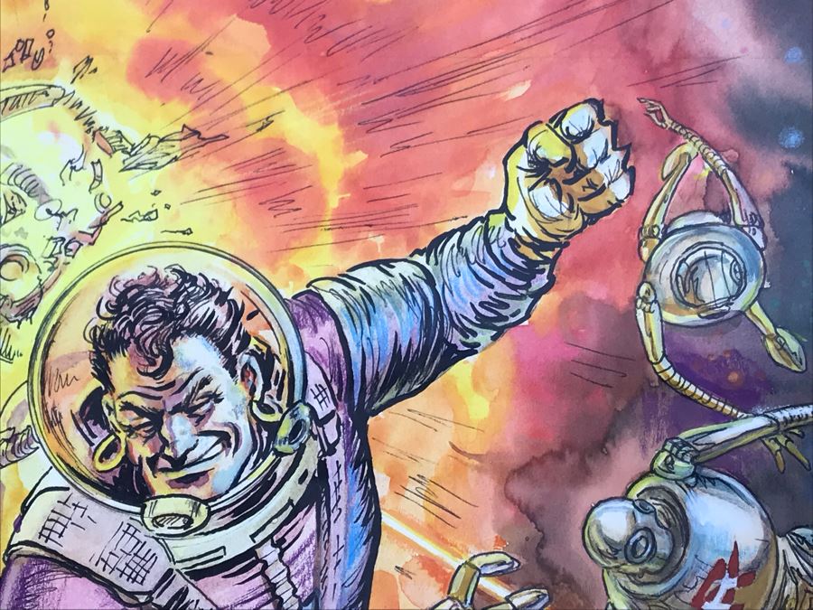 JUST ADDED - Original Science Fiction Artwork Of Kelly Freas From Comic Con International Art Show (Starting Bid Was $1,000 At Comic Con Art Show) 16' X 20' [Photo 9]