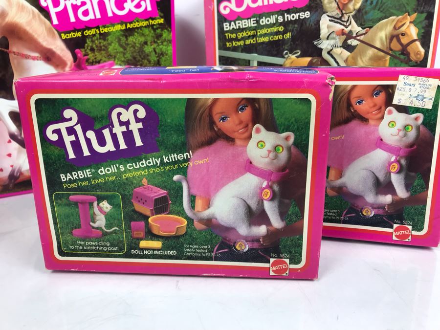 Vintage New Old Stock Barbie Toys: Dream Horse Prancer, Dallas Barbie Doll's Horse And (2) Fluff Barbie Doll's Cuddly Kitten [Photo 10]
