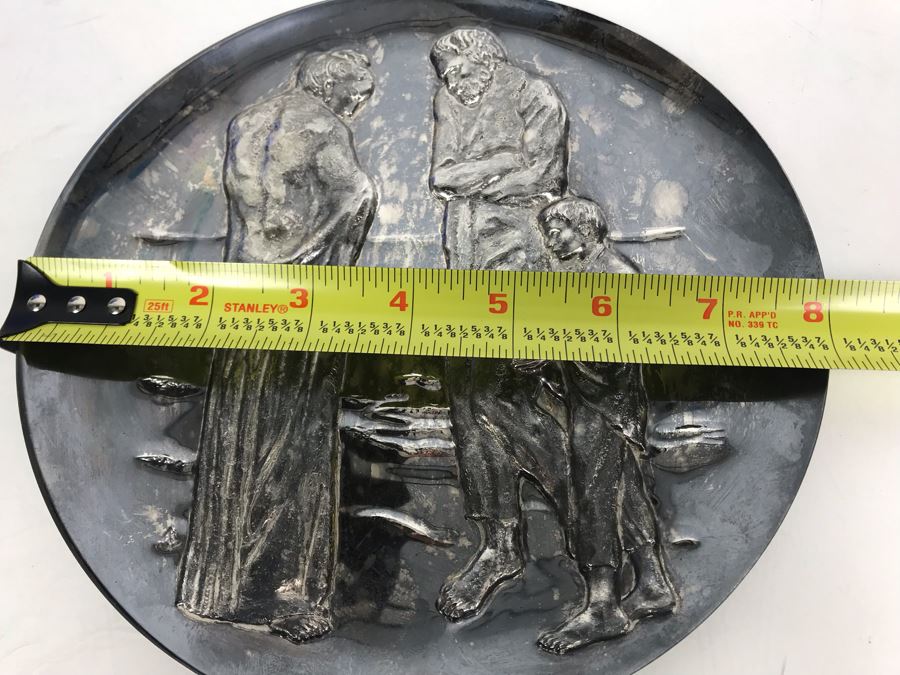 Fine .999 Silver Vintage First Edition A Tribute To Picasso Embossed Sculpture Plate Limited Edition Hamilton Mint 8'D 291.7g [Photo 11]