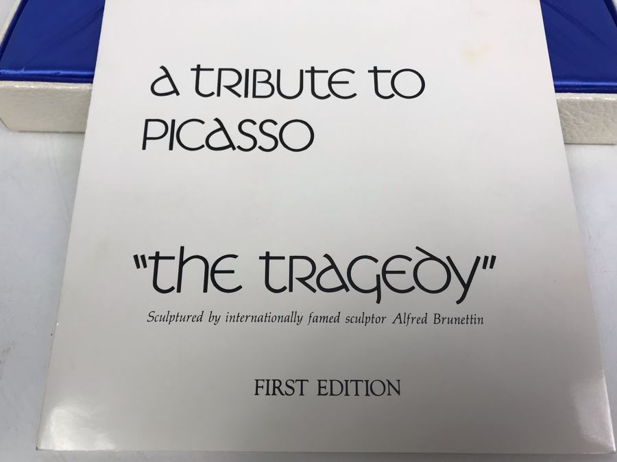 Fine .999 Silver Vintage First Edition A Tribute To Picasso Embossed Sculpture Plate Limited Edition Hamilton Mint 8'D 291.7g [Photo 7]