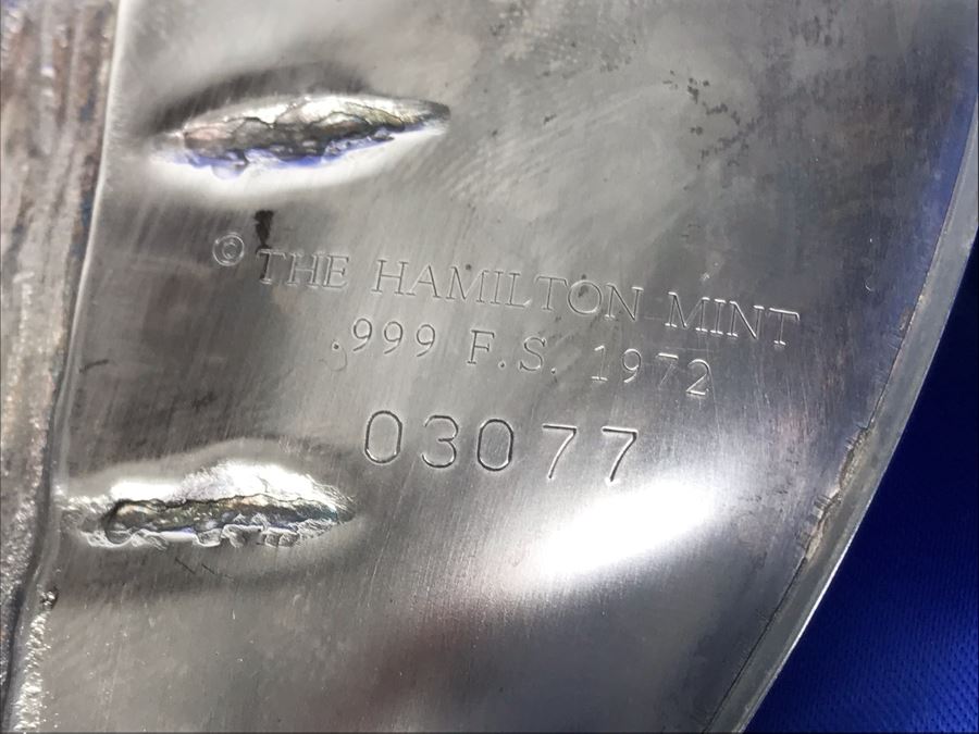 Fine .999 Silver Vintage First Edition A Tribute To Picasso Embossed Sculpture Plate Limited Edition Hamilton Mint 8'D 291.7g [Photo 9]