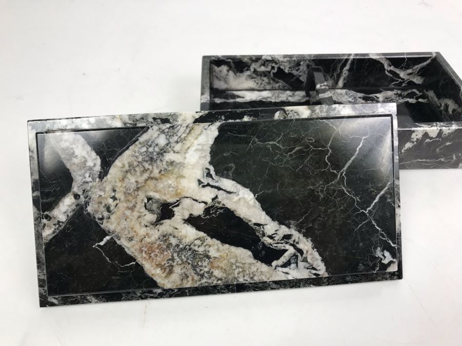 Divided Marble Box With Wall Street Bull And Bear Standing Off Bey-Berk International [Photo 2]