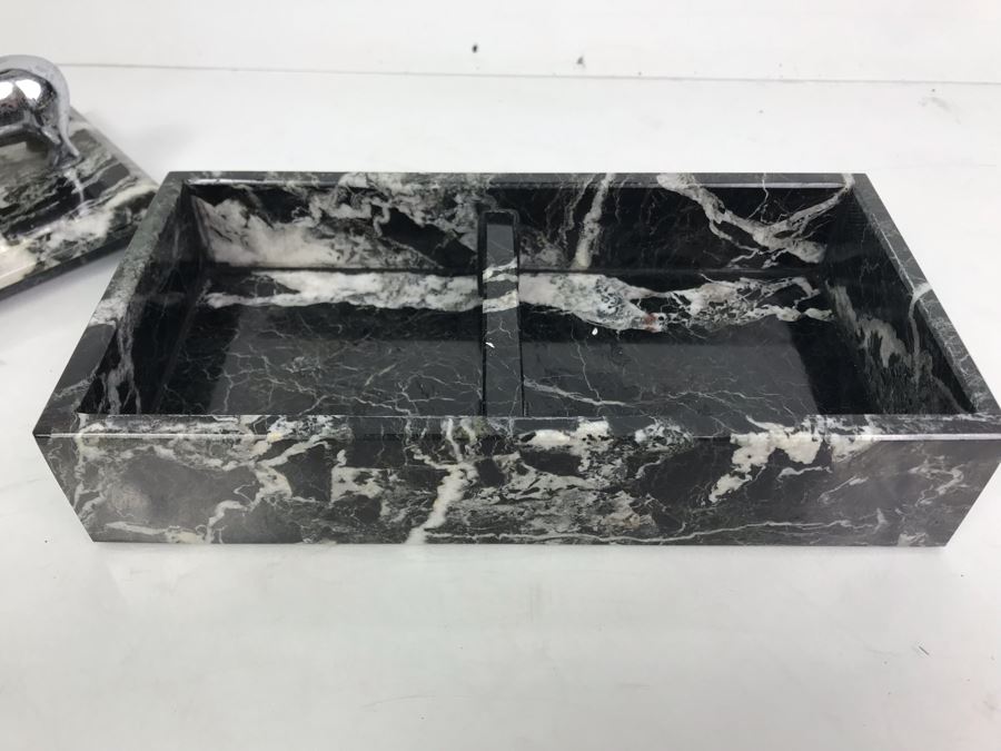 Divided Marble Box With Wall Street Bull And Bear Standing Off Bey-Berk International [Photo 8]