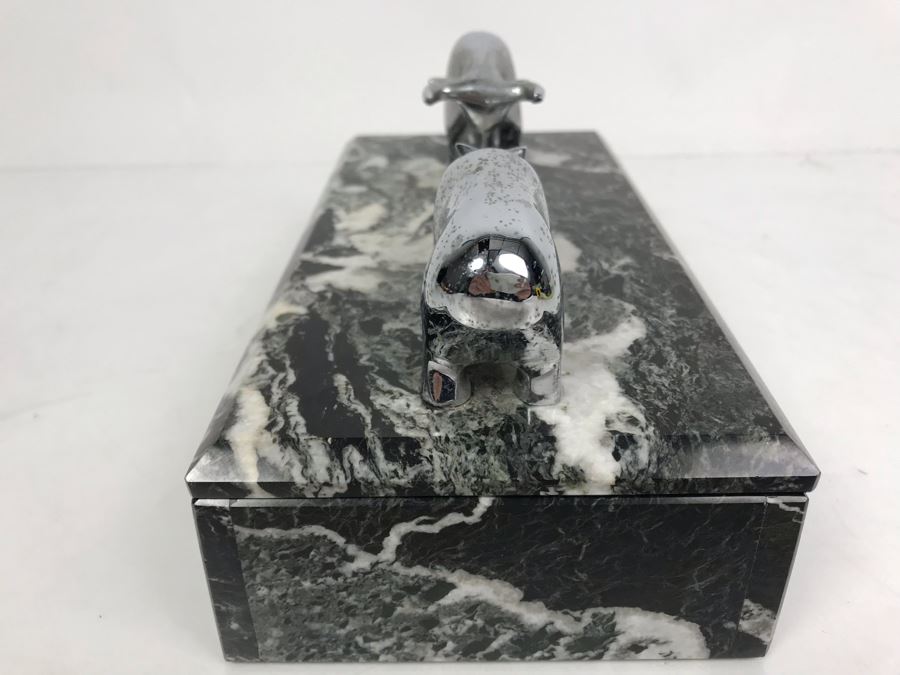Divided Marble Box With Wall Street Bull And Bear Standing Off Bey-Berk International [Photo 6]