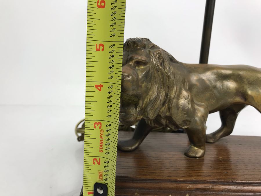 Heavy Bronze Lion Desk Lamp Without Shade 9'W X 5'H [Photo 13]