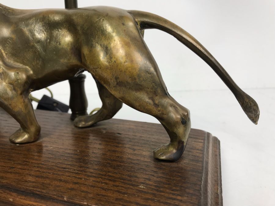 Heavy Bronze Lion Desk Lamp Without Shade 9'W X 5'H [Photo 5]
