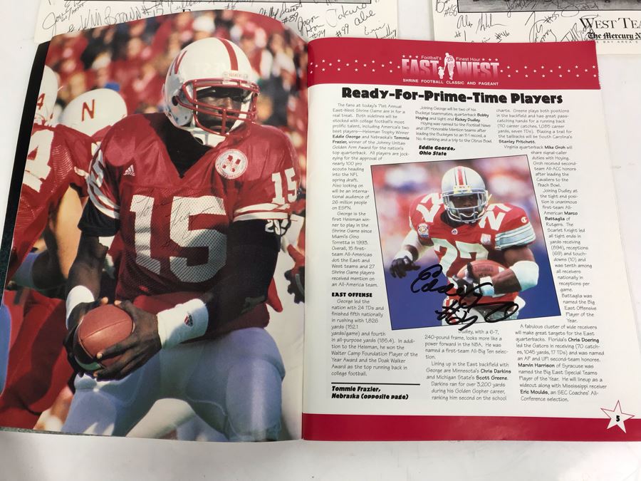 71st Annual East West Shrine Classic Sports Program Hand SIGNED By Over 60 Players Of NCAA College Football Players Including Eddie George - See Photos [Photo 14]