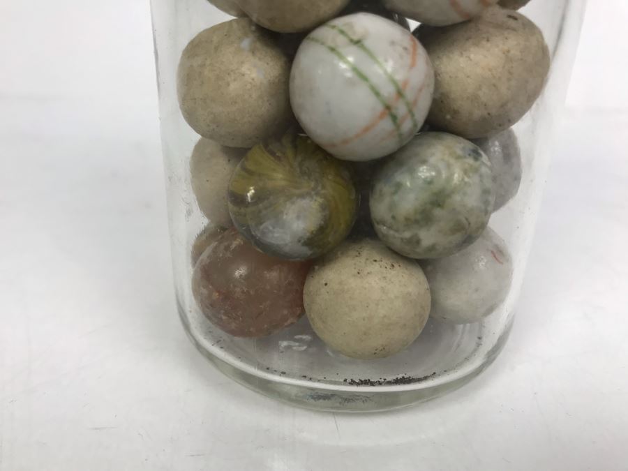 Vintage Clay And Glass Marbles - Come With Glass Jar And Foley Bone China Olive Branch Dish - See Photos For Individual Marble Pics [Photo 24]
