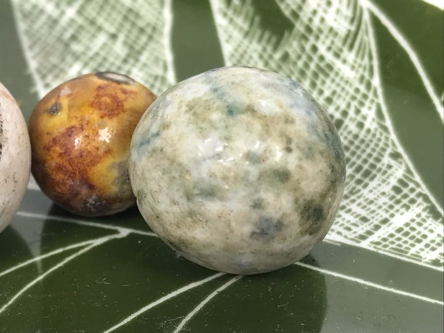 Vintage Clay And Glass Marbles - Come With Glass Jar And Foley Bone China Olive Branch Dish - See Photos For Individual Marble Pics [Photo 20]