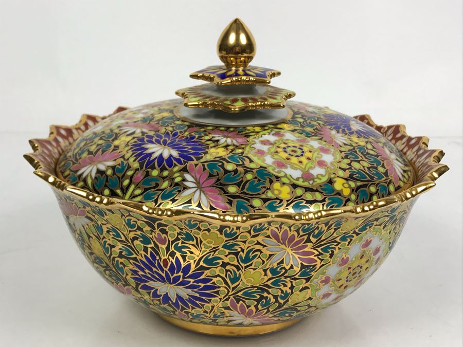 Vintage Glass Marble Collection - Comes With Hand Painted Covered Footed Bowl (See Photos) [Photo 2]