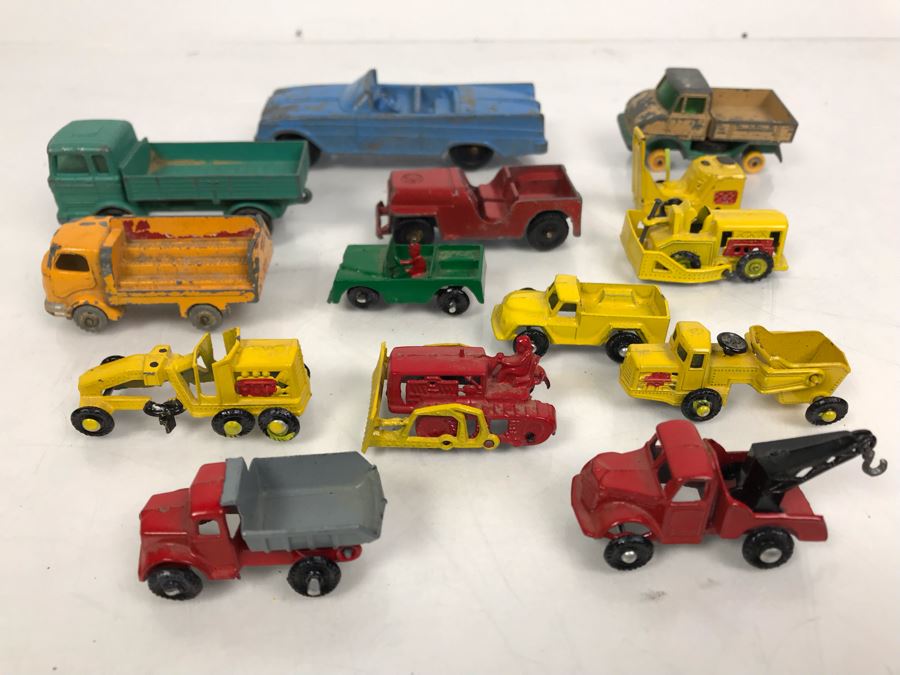 Vintage Metal Toy Cars Vehicles From Tootsie Toys, Lesney Matchbox And Japan