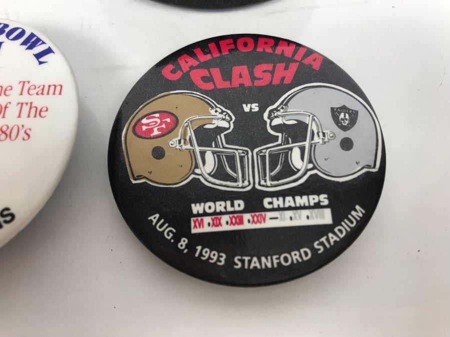 Various NFL Football Super Bowl Pins Oakland Raiders, SF 49ers, Miami Dolphins And San Jose Sharks Official NHL Hockey Puck [Photo 5]