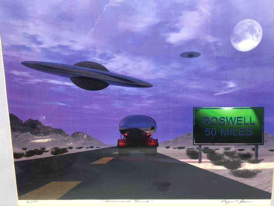Comic Con Art Show Piece Roswell Titled 'Homeward Bound' Limited Edition 6 Of 10 Hand Signed By Bryan A Jones [Photo 3]