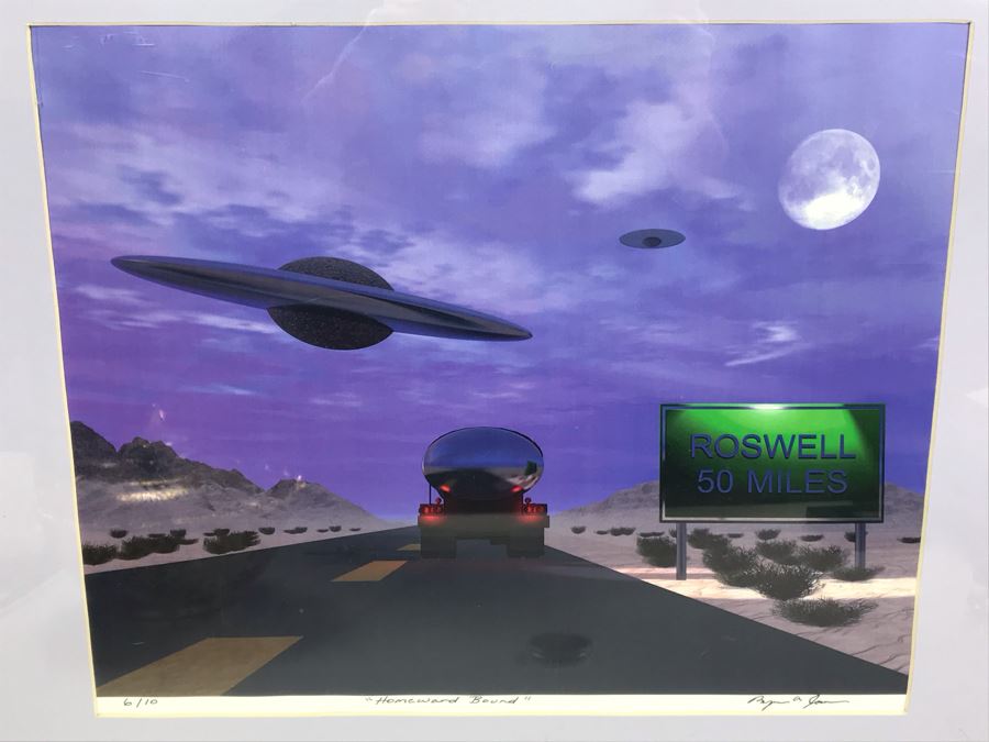 Comic Con Art Show Piece Roswell Titled 'Homeward Bound' Limited Edition 6 Of 10 Hand Signed By Bryan A Jones [Photo 1]