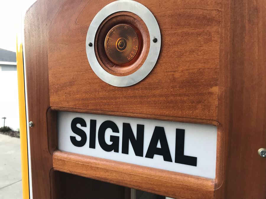 Reproduction Gasoline Pump Curio Display Cabinet Bookshelf Mirror Back Lighted [Photo 8]