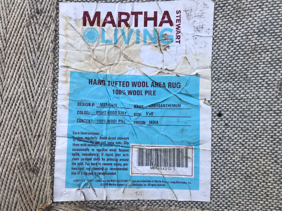 Martha Stewart Living Hand-Tufted Wool Area Rug Chrysanthemum Pattern 5' X 8' [Photo 4]