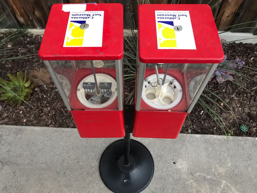 Commercial Grade Double Unit Candy Vending Machines With Metal Base (No Key And One Machine Missing Swing Door) [Photo 10]