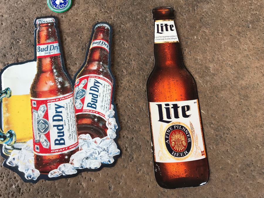 (5) Metal Wall Beer Advertising Signs For Bars Coors Light, Miller Lite, Bud Dry And Rolling Rock [Photo 6]
