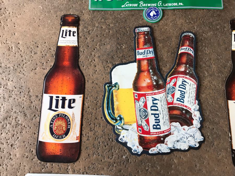 (5) Metal Wall Beer Advertising Signs For Bars Coors Light, Miller Lite, Bud Dry And Rolling Rock [Photo 4]