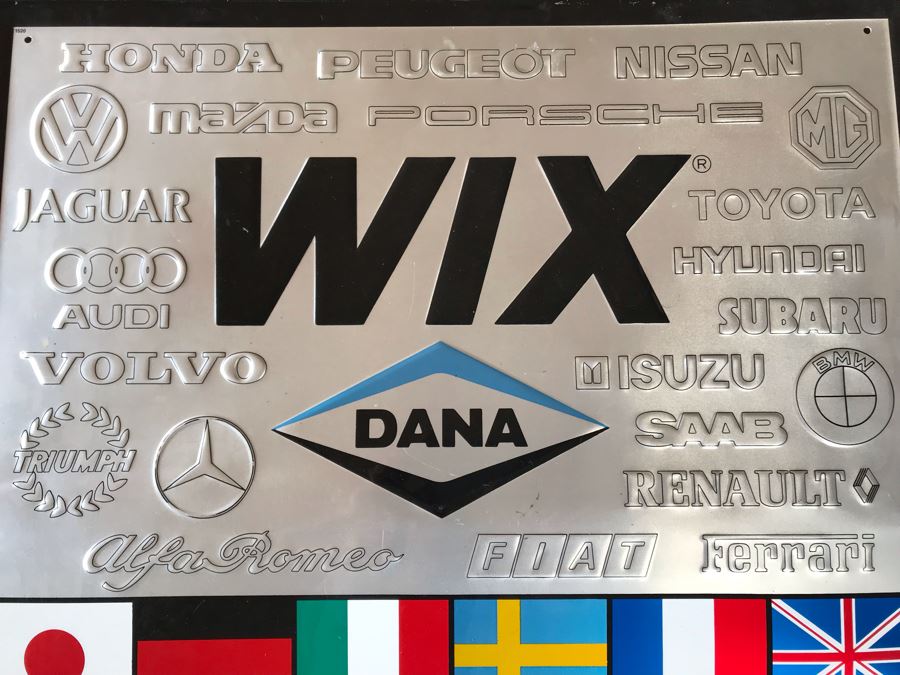 Double-Sided Valvoline Motor Oils Metal Sign (2' X 3') And WIX Dana Automobile Filters Import Cars Embossed Metal Sign [Photo 5]