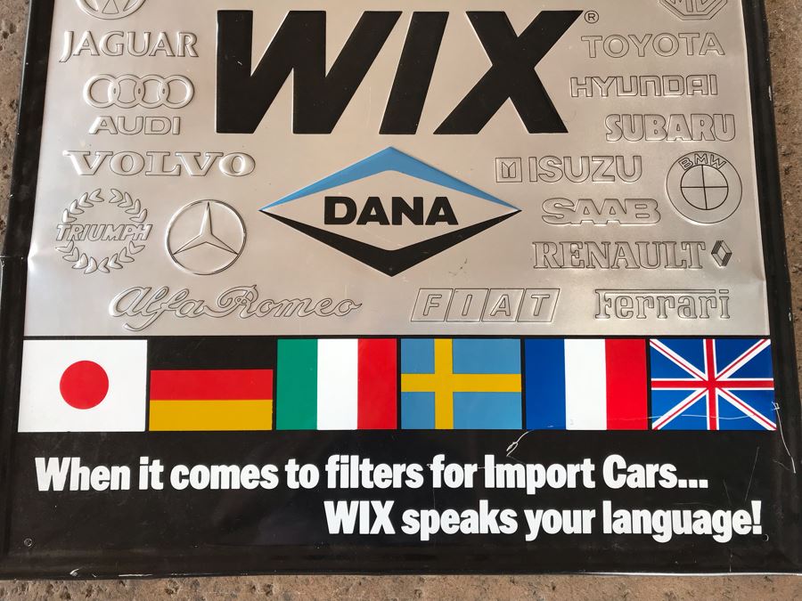 Double-Sided Valvoline Motor Oils Metal Sign (2' X 3') And WIX Dana Automobile Filters Import Cars Embossed Metal Sign [Photo 6]