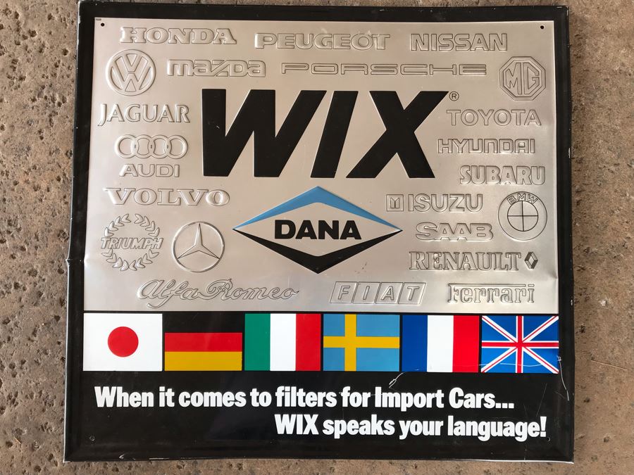 Double-Sided Valvoline Motor Oils Metal Sign (2' X 3') And WIX Dana Automobile Filters Import Cars Embossed Metal Sign [Photo 4]