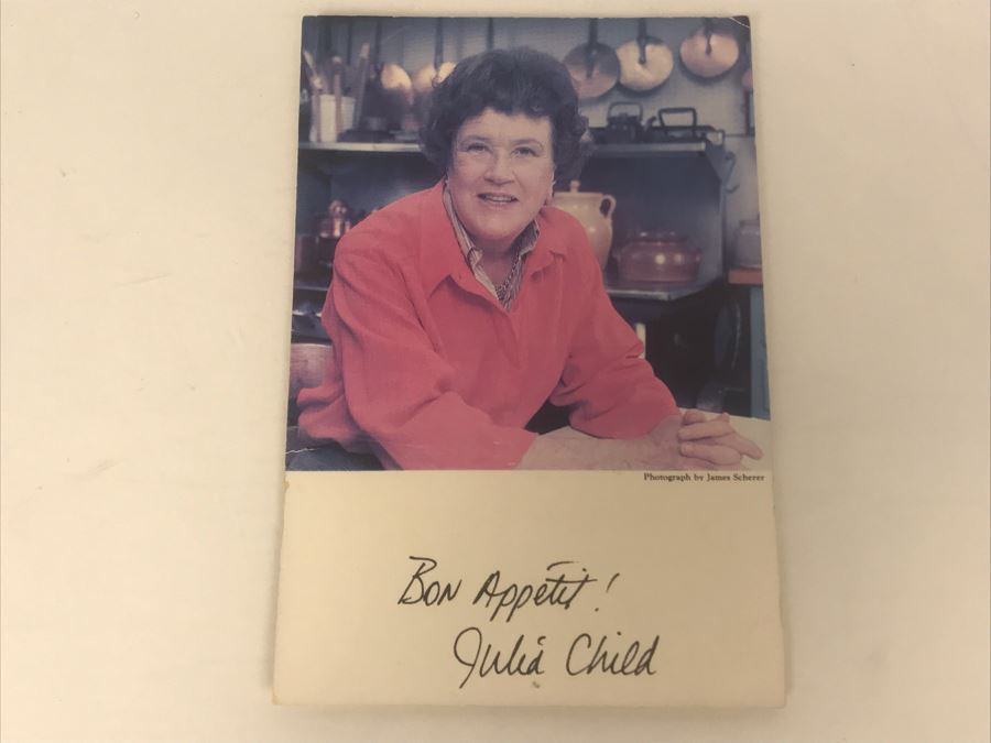 Signed And Hand Written Personalized Note Bon Appetit From Julia Child Postcard [Photo 2]