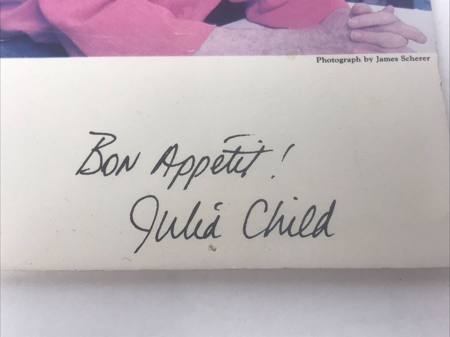 Signed And Hand Written Personalized Note Bon Appetit From Julia Child Postcard [Photo 5]