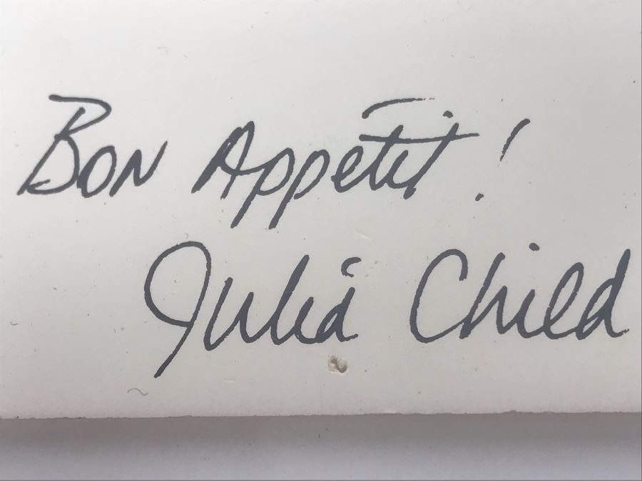 Signed And Hand Written Personalized Note Bon Appetit From Julia Child Postcard [Photo 6]