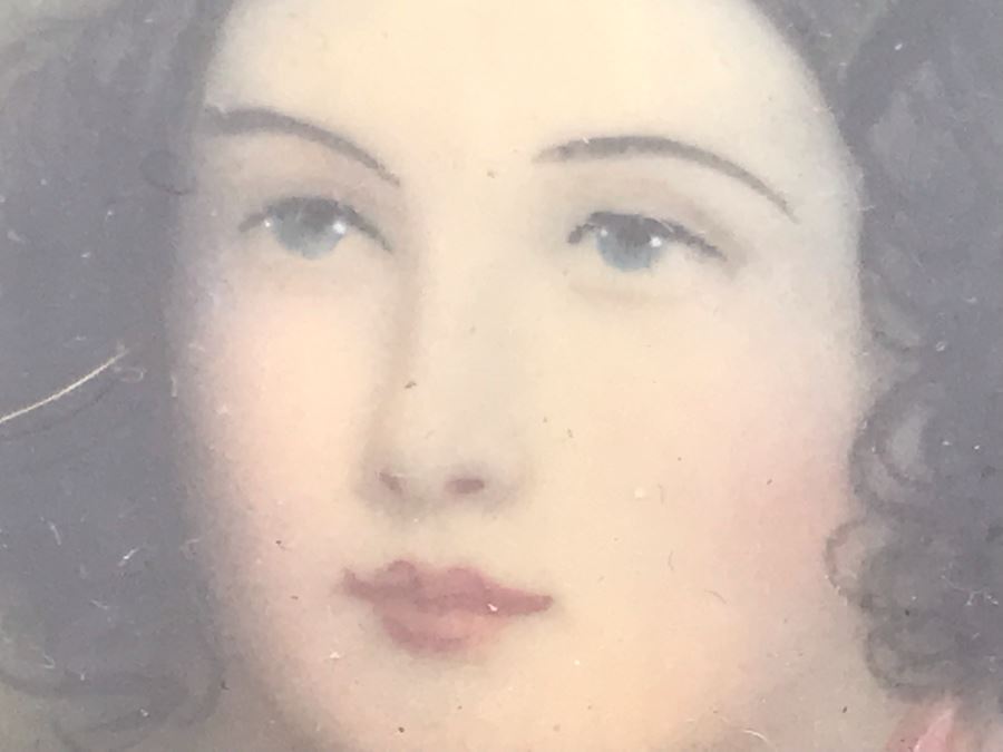 Pair Of Vintage Framed Miniature Original Portrait Paintings Signed [Photo 7]