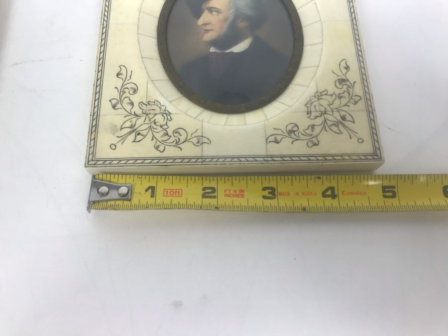 Pair Of Vintage Framed Miniature Original Portrait Paintings Signed [Photo 19]