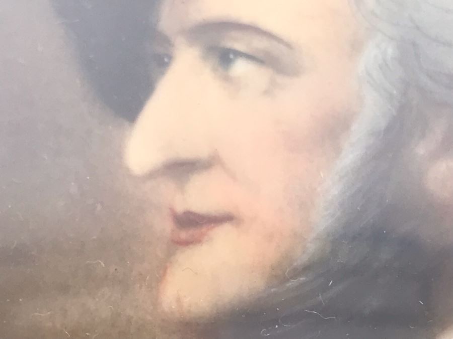 Pair Of Vintage Framed Miniature Original Portrait Paintings Signed [Photo 12]