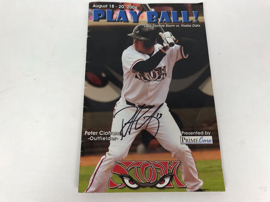 SIGNED 2006 Lake Elsinore Storm Baseball Program By Most Of The Players Including Peter Ciofrone, Sean Kazmar, Nick Hundley, Chase Headley And More [Photo 6]