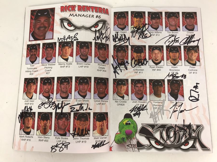 SIGNED 2006 Lake Elsinore Storm Baseball Program By Most Of The Players Including Peter Ciofrone, Sean Kazmar, Nick Hundley, Chase Headley And More [Photo 1]