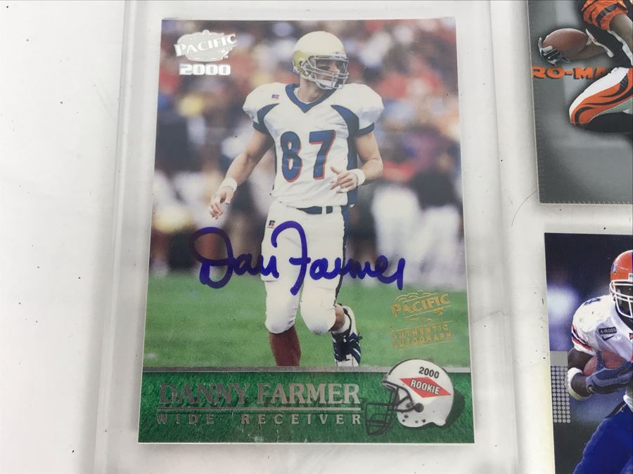 Signed Football Cards: Danny Farmer, Amani Toomer,  Ciatrick Fason And Chris Perry [Photo 3]
